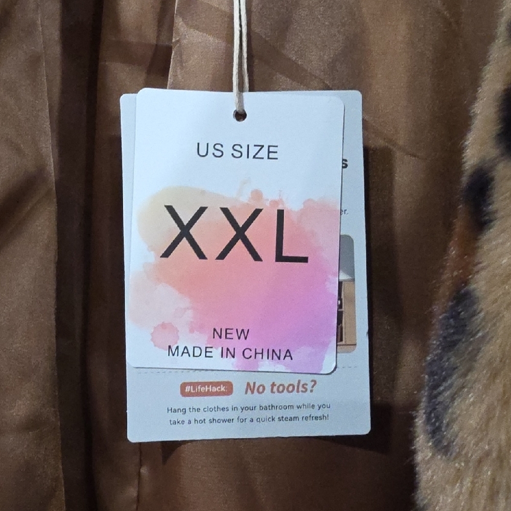 Fashion Brand Company Leopard Print Faux Fur Peacoat - Brown & Black - Picture 2 of 10
